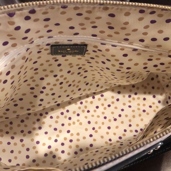 KATE SPADE Wellesley Street Black & Ivory Leather Dome Shaped Top Handle Bag - Picture 14 of 16